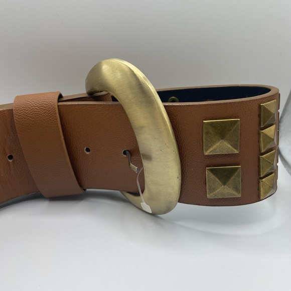 Brown Brass Studded Belt - Picture 5 of 13